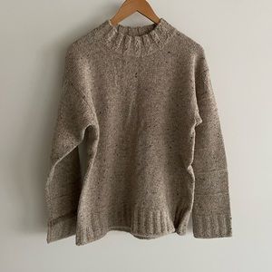 Uniqlo Beige Speckled Knit Sweater